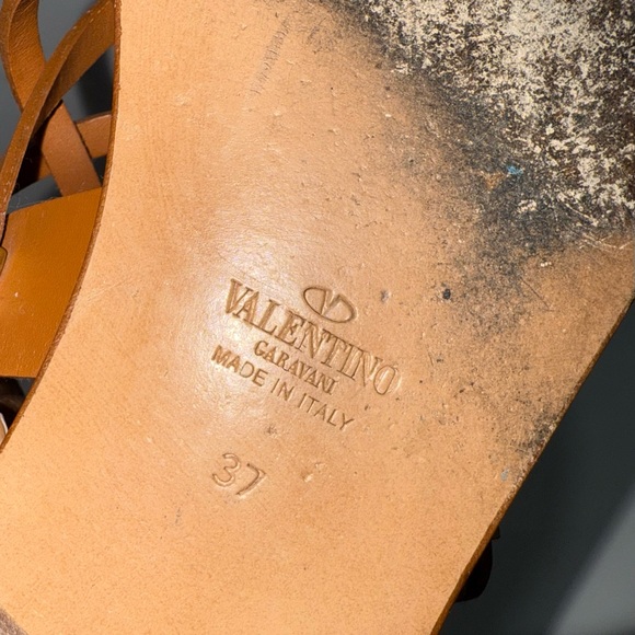 Valentino rockstud gladiator sandals brown lady crush 37/ 7 Shoes - Picture 7 of 7